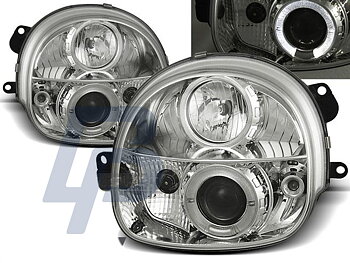 STRÅLKASTARE RENAULT TWINGO 03.93-09.98 ANGEL EYES KROMADE