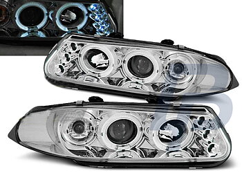 HEADLIGHTS ROVER 200 11.95-01.00 ANGEL EYES CHROME