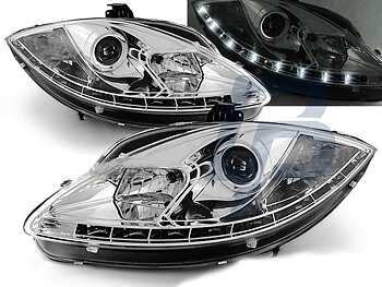 HEADLIGHTS SEAT LEON ALTEA TOLEDO 06.05-09 DAYLIGHT CHROME