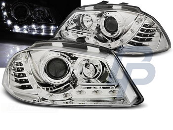 HEADLIGHTS SEAT LEON ALTEA 09-13 TRU DRL BLACK