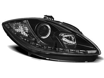 HEADLIGHTS SEAT LEON ALTEA 09-13 TRU DRL BLACK