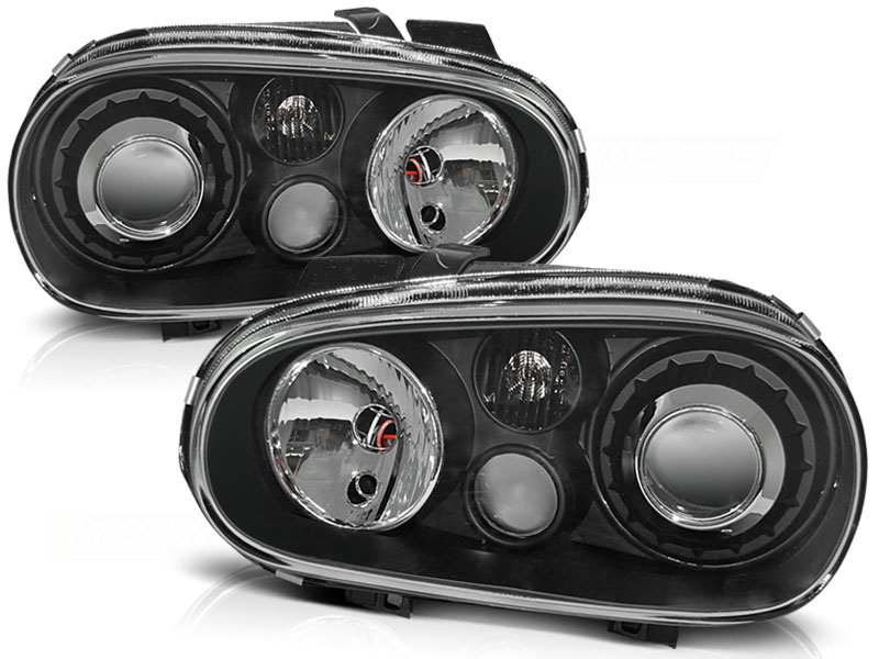 STRÅLKASTARE SPORT SVART TILL VW GOLF IV 1997-2003