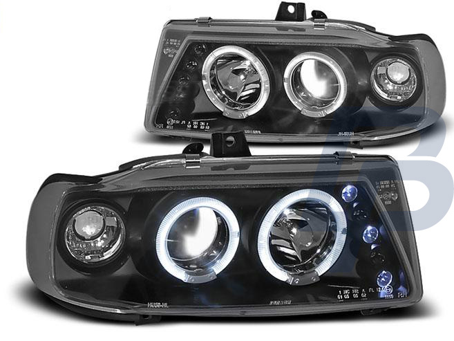 HEADLIGHTS SEAT IBIZA / CORDOBA/ POLO VARIANT, SEDAN 10.93-08.99 ANGEL EYES BLACK - 2