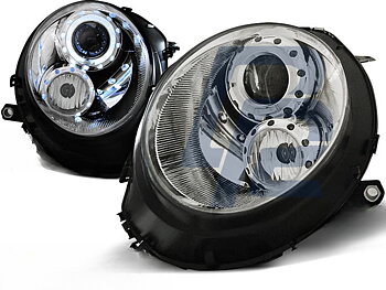 STRÅLKASTARE ANGEL EYES KROM TILL BMW MINI (COOPER) 2006-2014