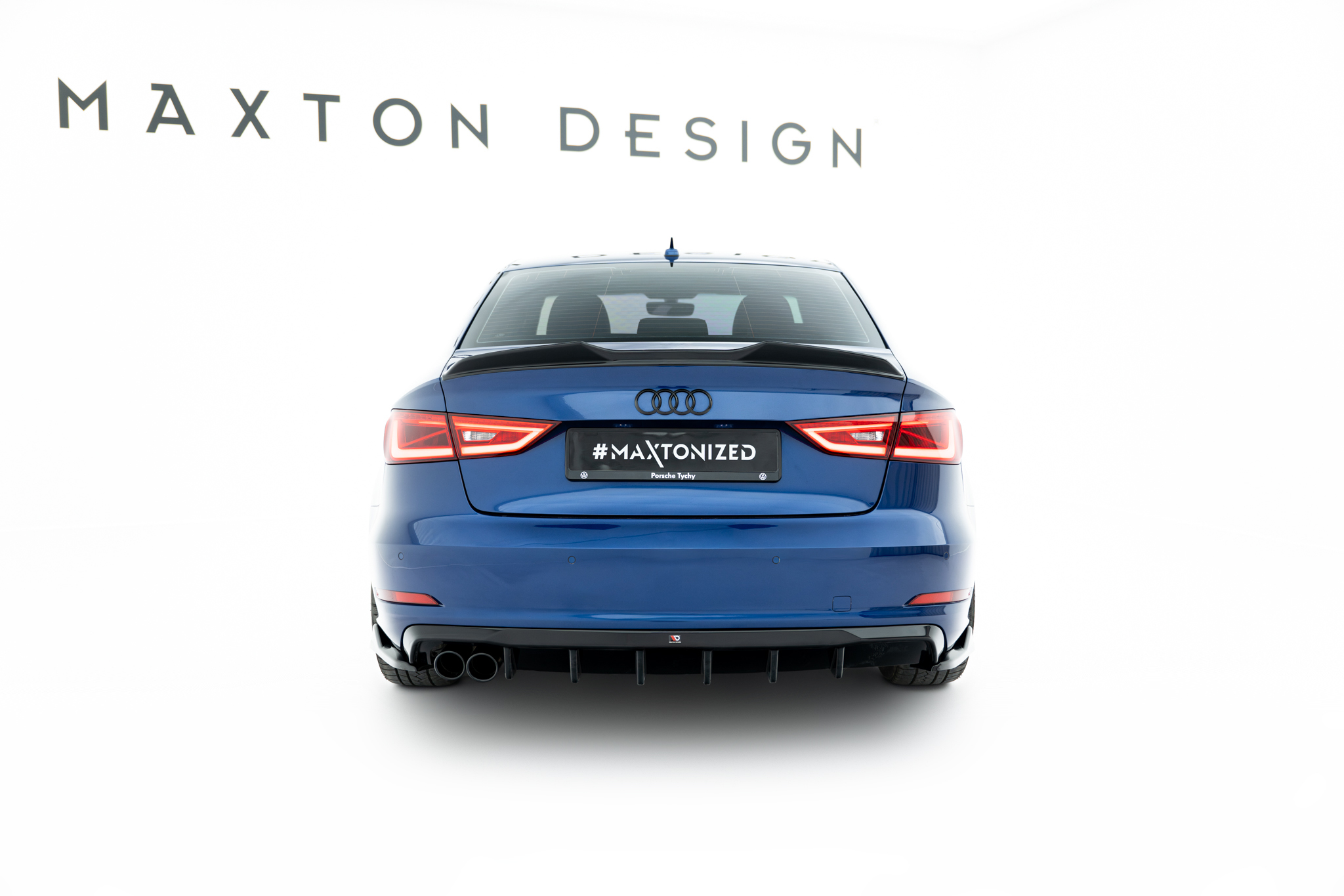 REAR VALANCE SUITABLE FOR AUDI A3 SEDAN 8V (VERSION WITH DUAL EXHAUST TIPS ON ONE SIDE) – MAXTON DESIGN - 8