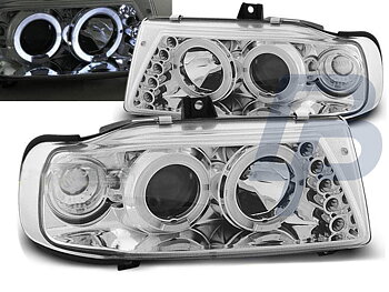 HEADLIGHTS SEAT IBIZA / CORDOBA/ POLO VARIANT, SEDAN 10.93-08.99 ANGEL EYES CHROME