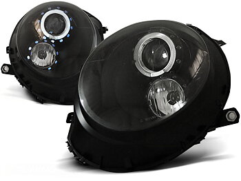 STRÅLKASTARE ANGEL EYES SVART TILL BMW MINI (COOPER) 2006-2014