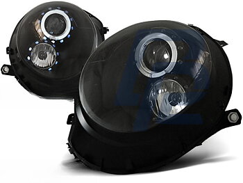 STRÅLKASTARE ANGEL EYES SVART TILL BMW MINI (COOPER) 2006-2014