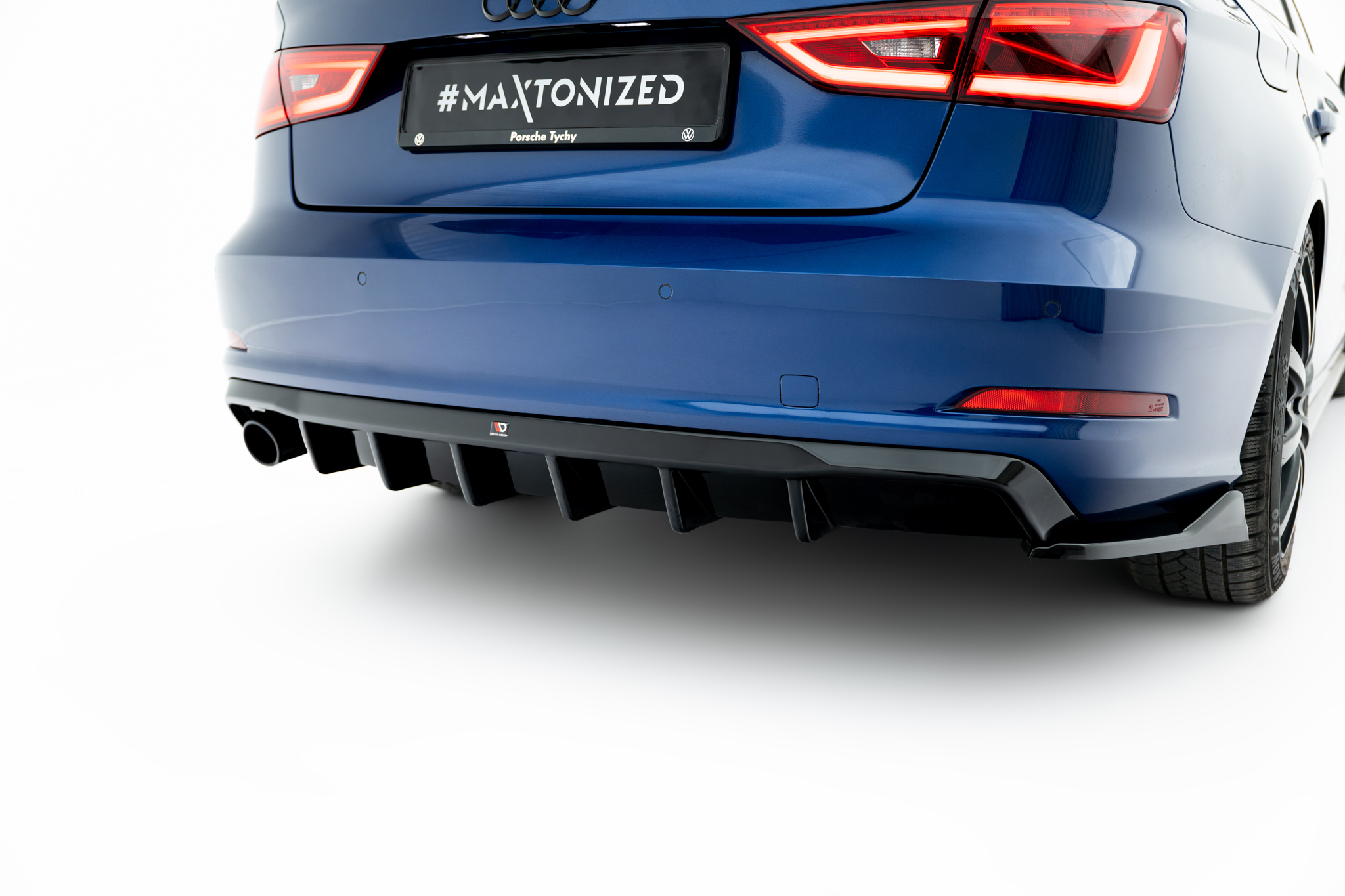REAR VALANCE SUITABLE FOR AUDI A3 SEDAN 8V (VERSION WITH SINGLE EXHAUST TIPS ON ONE SIDE) – MAXTON DESIGN - 3