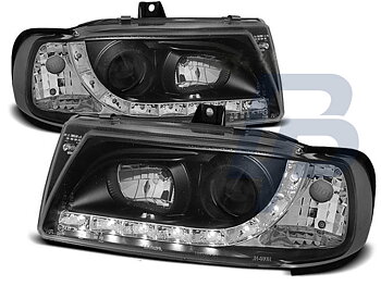 HEADLIGHTS SEAT IBIZA/CORDOBA/POLO VARIANT, SEDAN 10.93-08.99 DAYLIGHT BLACK