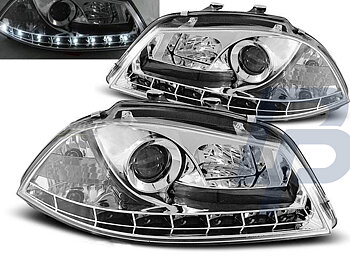 HEADLIGHTS SEAT IBIZA 6L 04.02-08 DAYLIGHT CHROME