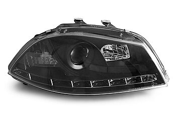 HEADLIGHTS SEAT IBIZA 6L 04.02-08 DAYLIGHT BLACK