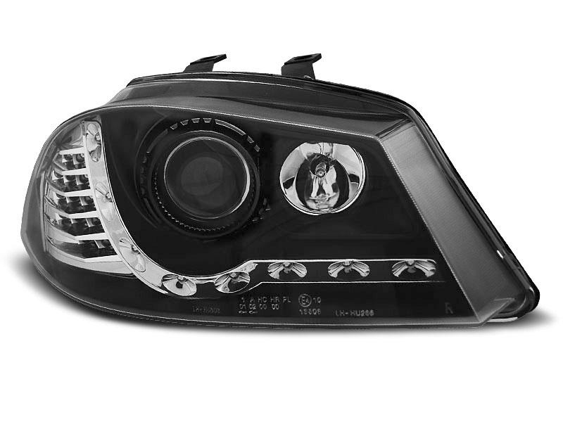 HEADLIGHTS SEAT IBIZA 6L 04.02-08 DAYLIGHT BLACK
