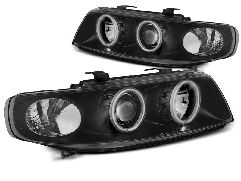 HEADLIGHTS SEAT LEON / TOLEDO 04.99-08.04 ANGEL EYESCCFL BLACK