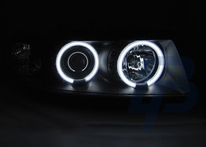 HEADLIGHTS SEAT LEON / TOLEDO 04.99-08.04 ANGEL EYESCCFL BLACK - 3
