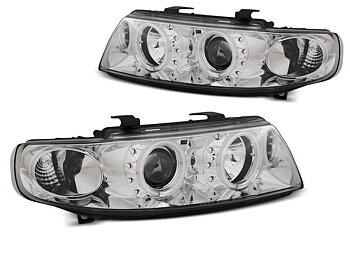 HEADLIGHTS SEAT LEON / TOLEDO 04.99-08.04 ANGEL EYES CCFL CHROME