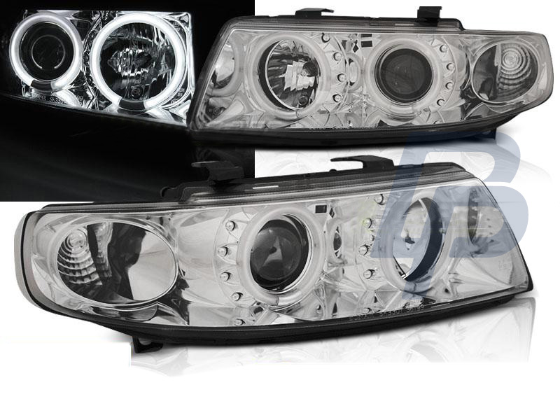 HEADLIGHTS SEAT LEON / TOLEDO 04.99-08.04 ANGEL EYES CCFL CHROME - 4