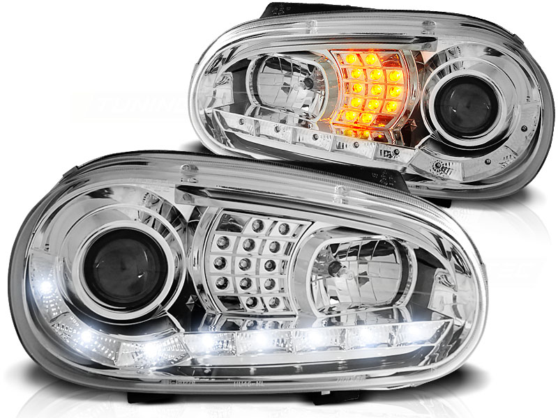 STRÅLKASTARE DAYLIGHT KROM TILL VW GOLF 4 1997-2003