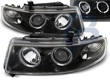 HEADLIGHTS SEAT LEON / TOLEDO 04.99-08.04 ANGEL EYES BLACK