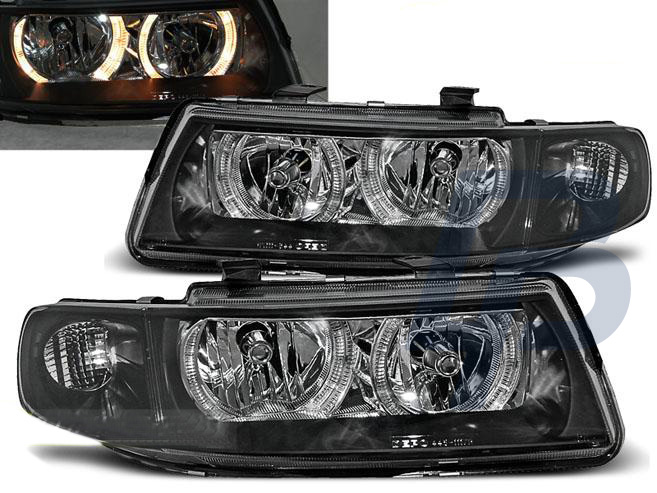 HEADLIGHTS SEAT LEON / TOLEDO 04.99-08.04 ANGEL EYES BLACK - 2