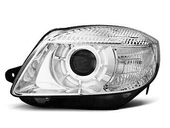 HEADLIGHTS SKODA FABIA 07-03.10, ROOMSTER 06-03.10 SOCZEWKA CHROME