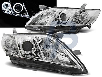 HEADLIGHTS TOYOTA CAMRY 6 XV40 06-09 ANGEL EYES CHROME
