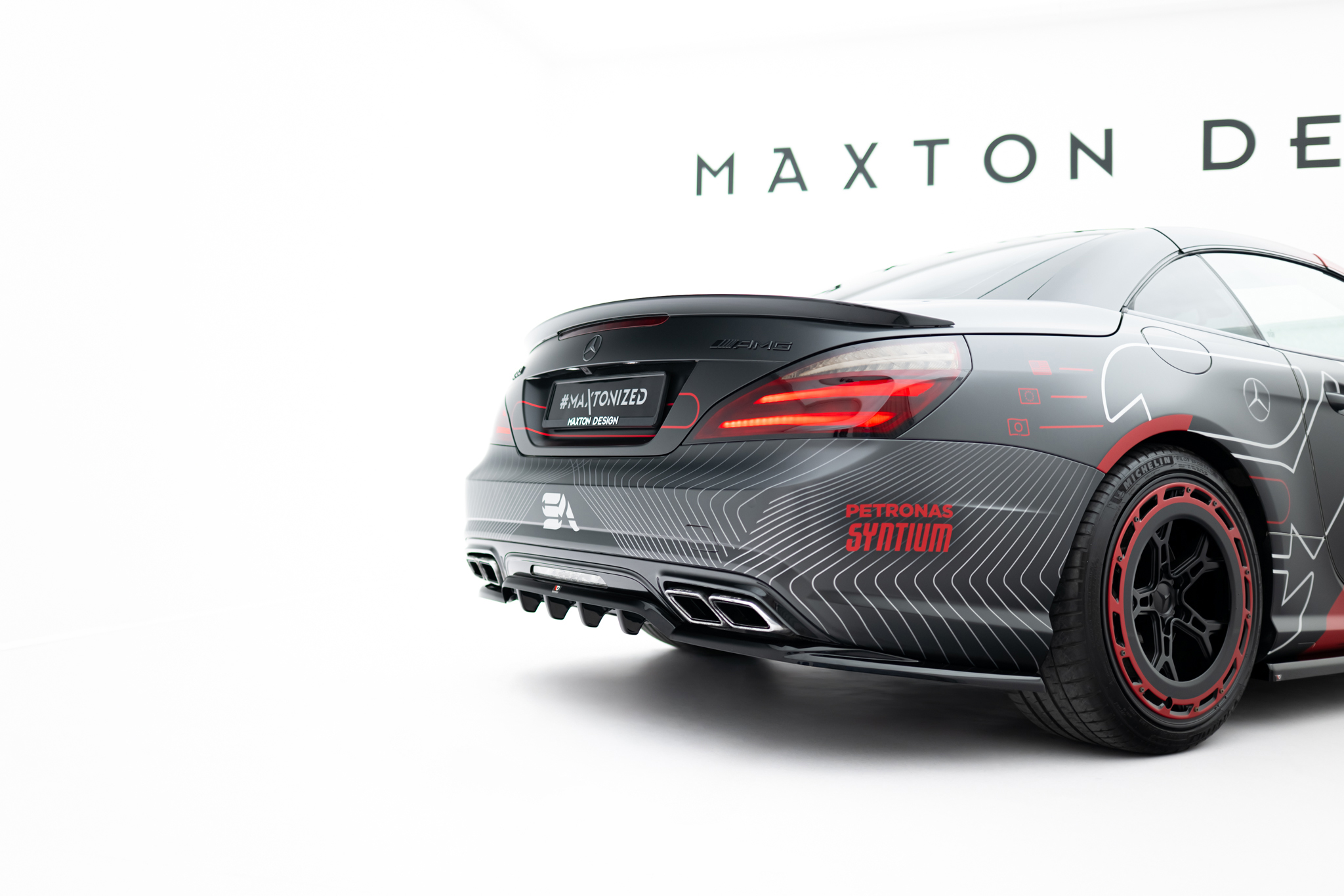 REAR SPLITTER (WITH VERTICAL BARS) SUITABLE FOR MERCEDES-BENZ SL 63 AMG R231 – MAXTON DESIGN - 6