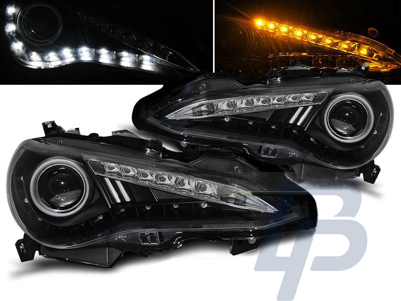 HEADLIGHTS TOYOTA GT86 12- BLACK TRU DRL - 3