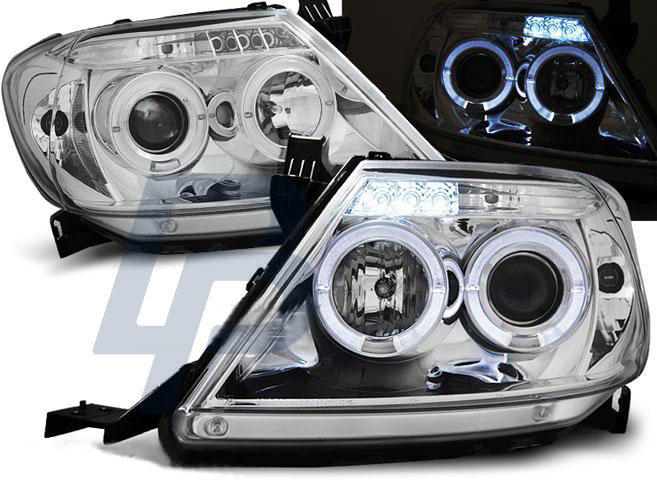 HEADLIGHTS TOYOTA HILUX 05-11 ANGEL EYES CHROME - 2