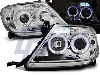 STRÅLKASTARE TOYOTA HILUX 05-11 ANGEL EYES KROMADE