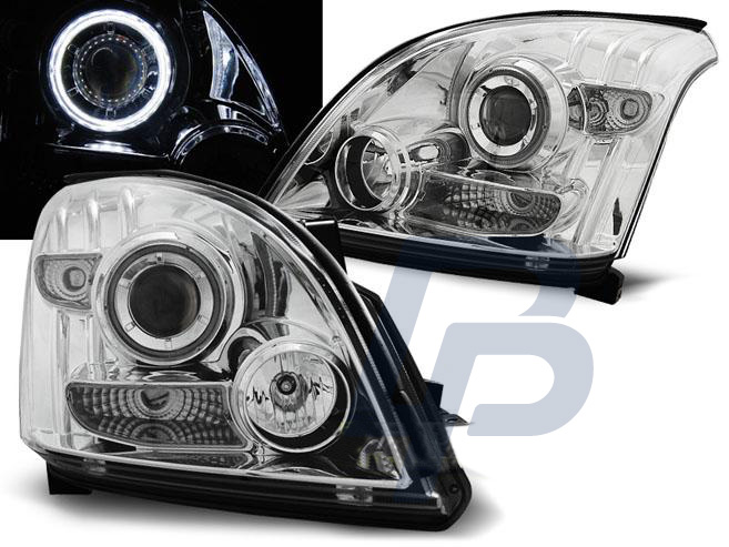 HEADLIGHTS TOYOTA LAND CRUISER 120 03-09 ANGEL EYES CHROME CCFL - 2
