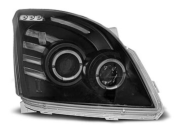 STRÅLKASTARE TOYOTA LAND CRUISER 120 03-09 ANGEL EYES SVARTA