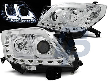 STRÅLKASTARE TOYOTA LAND CRUISER 150 09- TUBE LIGHT KROMADE
