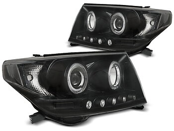 STRÅLKASTARE TOYOTA LAND CRUISER FJ200 07-12 ANGEL EYES SVARTA