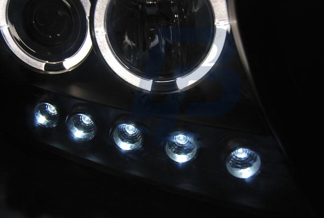 HEADLIGHTS TOYOTA LAND CRUISER FJ200 07-12 ANGEL EYES BLACK - 3