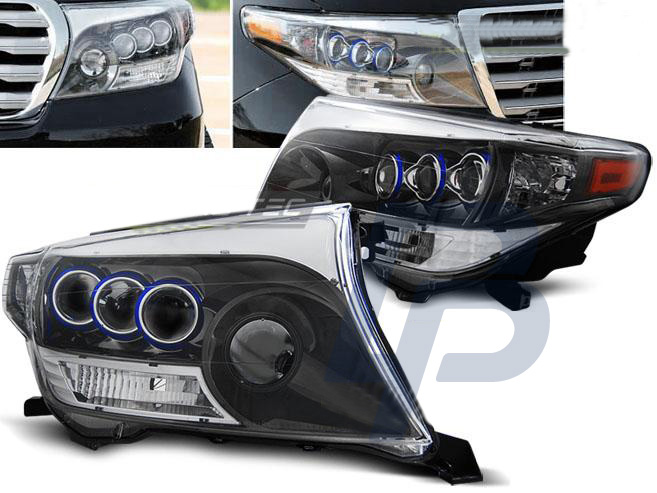 HEADLIGHTS TOYOTA LAND CRUISER FJ200 07- PROJEKTOR BLACK CHROM - 2