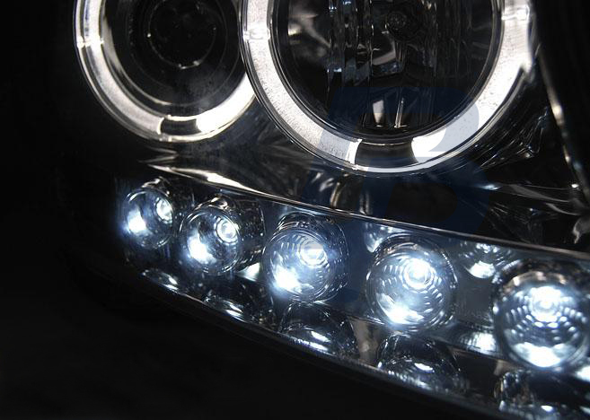 HEADLIGHTS TOYOTA LAND CRUISER FJ200 07-12 ANGEL EYES CHROME - 3