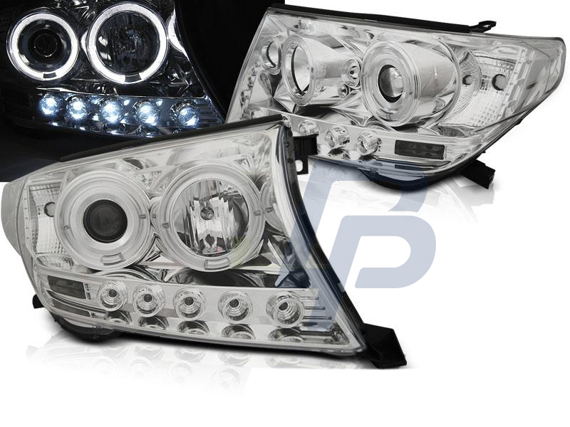 HEADLIGHTS TOYOTA LAND CRUISER FJ200 07-12 ANGEL EYES CHROME - 5