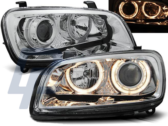 HEADLIGHTS TOYOTA RAV4 06.94-06.00 ANGEL EYES CHROME - 3