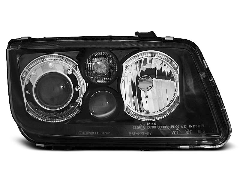 HEADLIGHTS VW BORA 09.98-07.05 ANGEL EYES BLACK