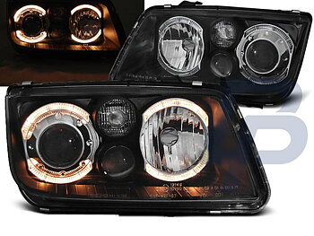 HEADLIGHTS VW BORA 09.98-07.05 ANGEL EYES BLACK