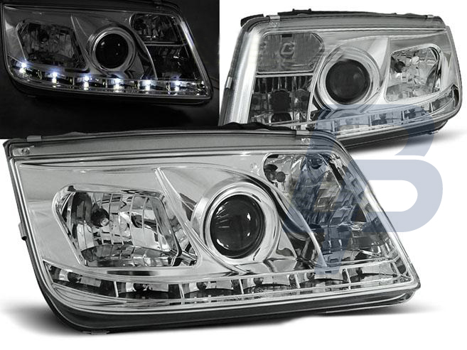 HEADLIGHTS VW BORA 09.98-05.05 DAYLIGHT CHROME - 2