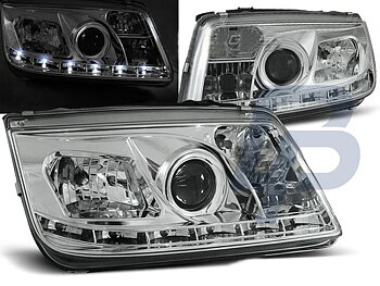 HEADLIGHTS VW BORA 09.98-05.05 DAYLIGHT CHROME