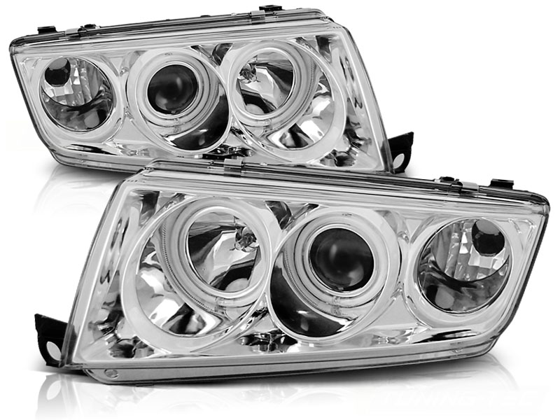 STRÅLKASTARE ANGEL EYES KROM TILL SKODA FABIA I 1999-2008