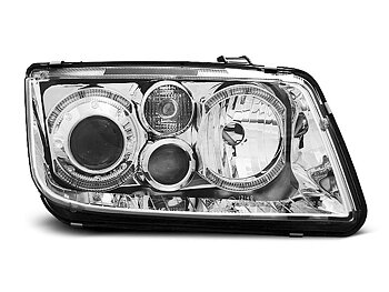 HEADLIGHTS VW BORA 09.98-07.05 ANGEL EYES CHROME