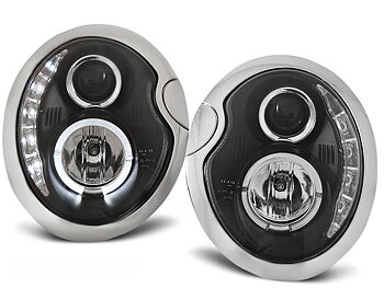 STRÅLKASTARE DAYLIGHT SVART TILL BMW MINI (COOPER) 2001-2006