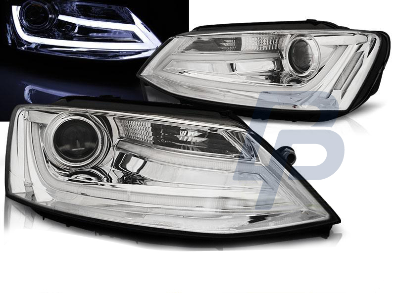 HEADLIGHTS VW JETTA VI 1.11- TUBE LIGHT CHROME - 5