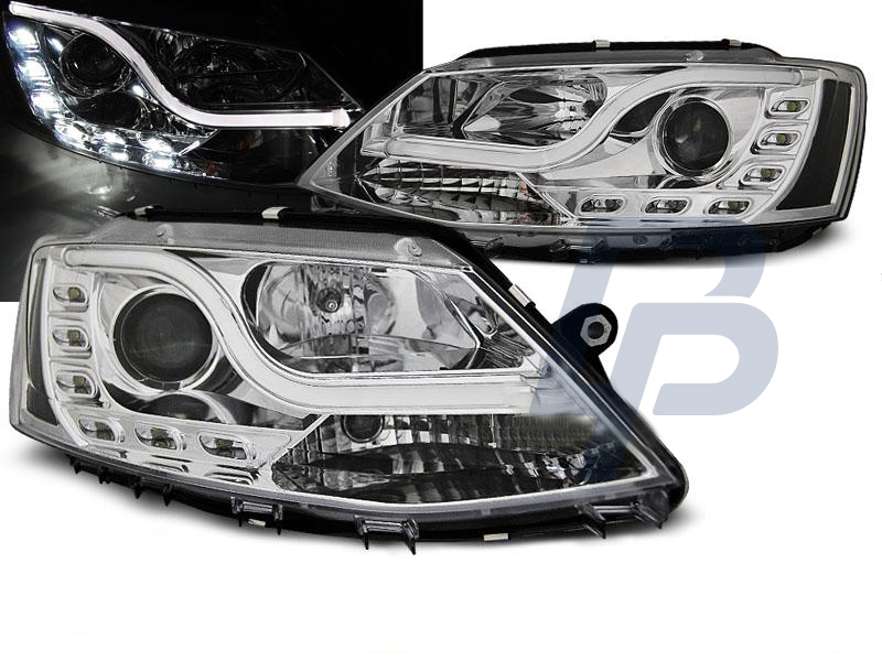 HEADLIGHTS VW JETTA VI 1.11- TUBE LIGHT TRU DRL CHROME - 6