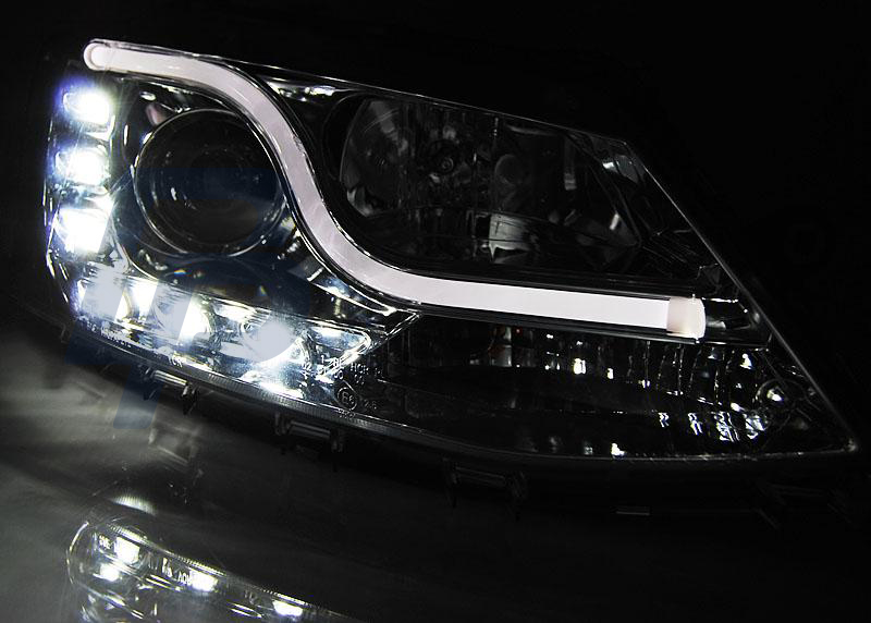 HEADLIGHTS VW JETTA VI 1.11- TUBE LIGHT TRU DRL CHROME - 4