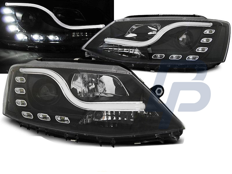 HEADLIGHTS VW JETTA VI 1.11- TUBE LIGHT TRU DRL BLACK - 5